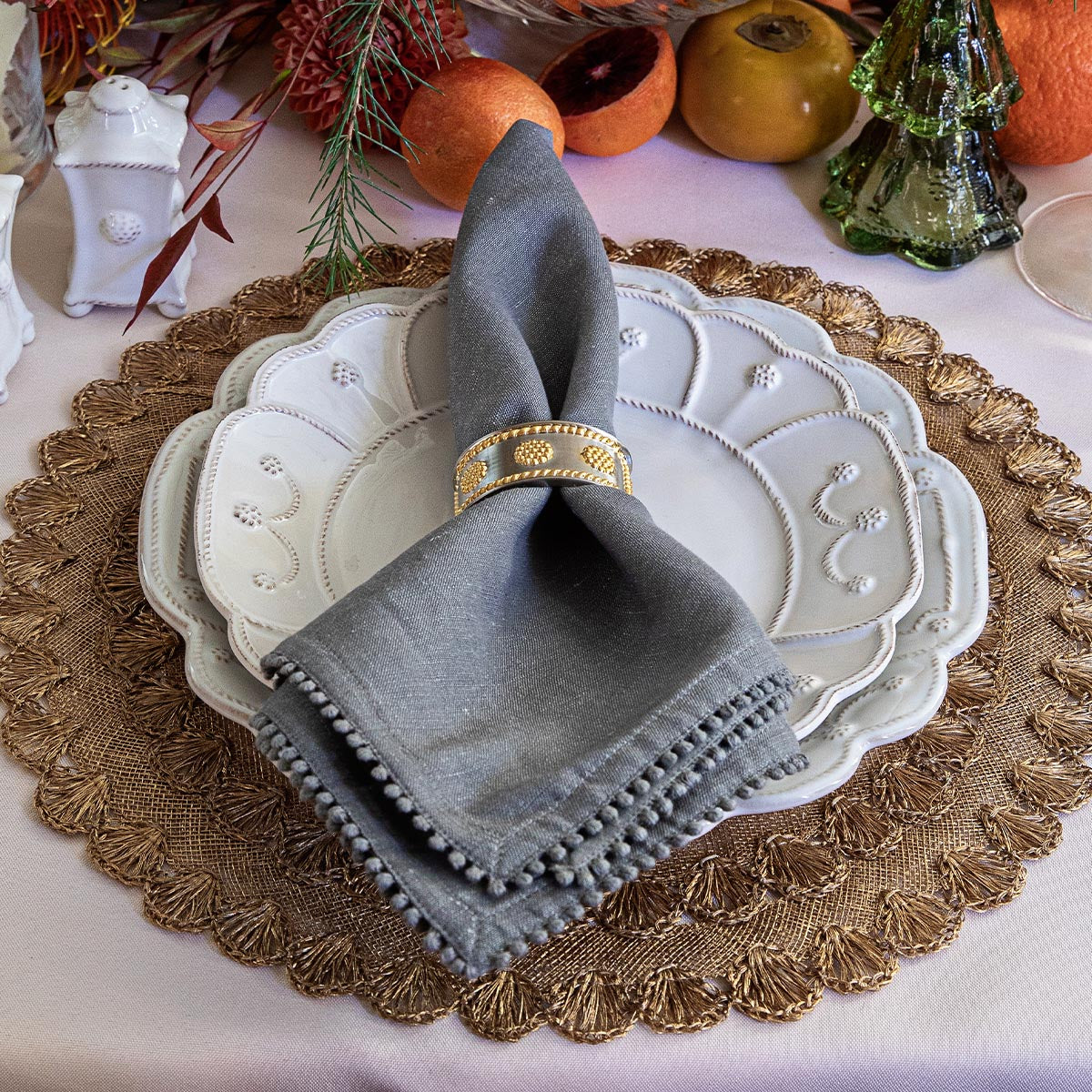 Berry Trim Napkin- Flint (Set of 4)