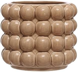 Stoneware Planter w/ Raised Dots (Holds 4" Pot)