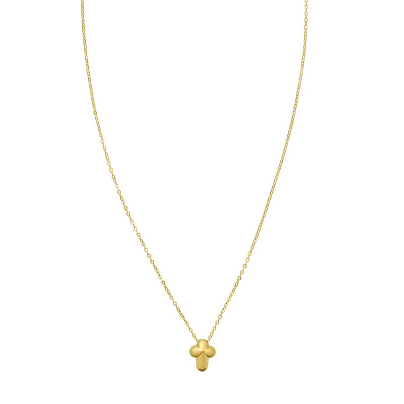 14K Puffed Mini Cross Pendant