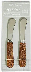 Set of 2 Bark Handle Spreaders