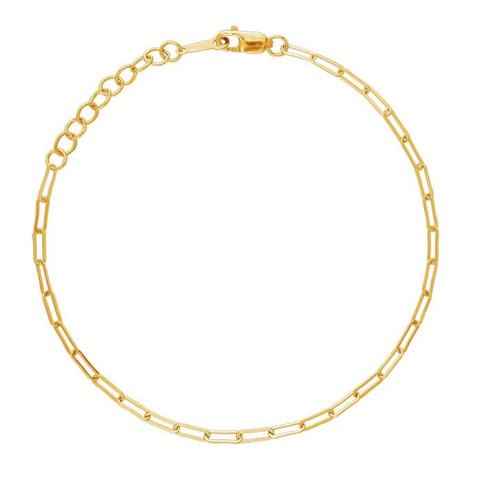 14k GF Paperclip Link Chain Per Bracelet