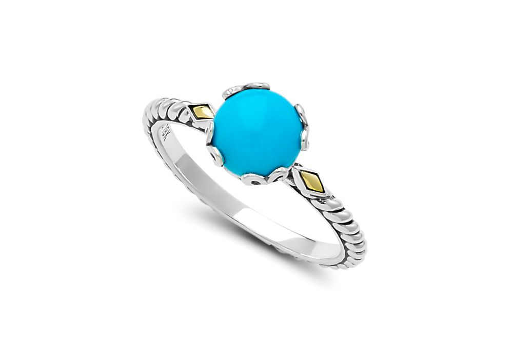 SS/18K Turquoise Ring