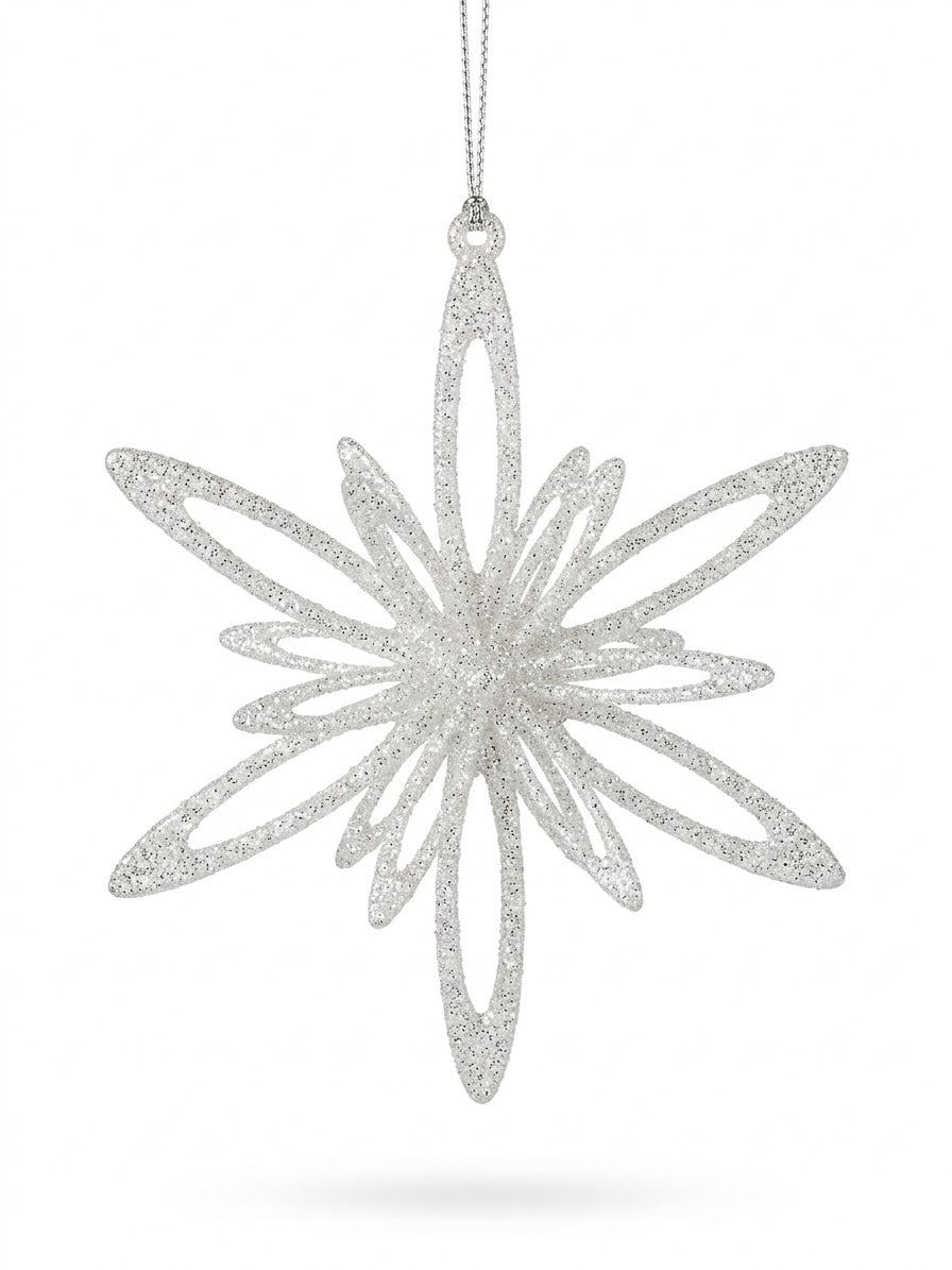 Silver Looped Snowflake Ornaments