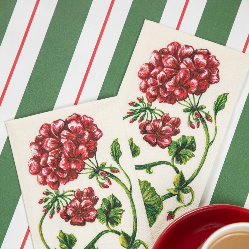 Green and Red Awning Stripe Runner