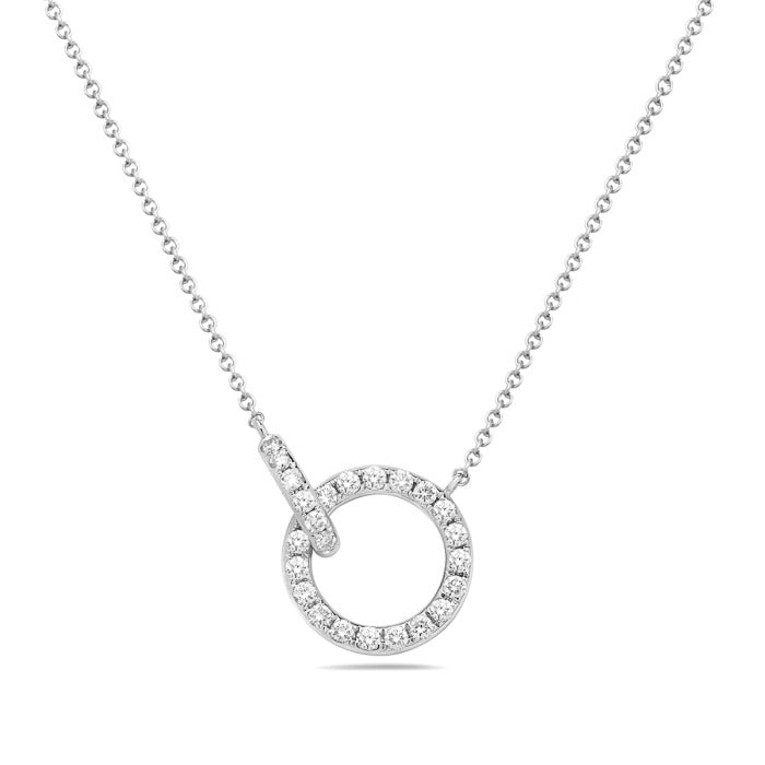 14KW Diamond Interlocking Circle Necklace