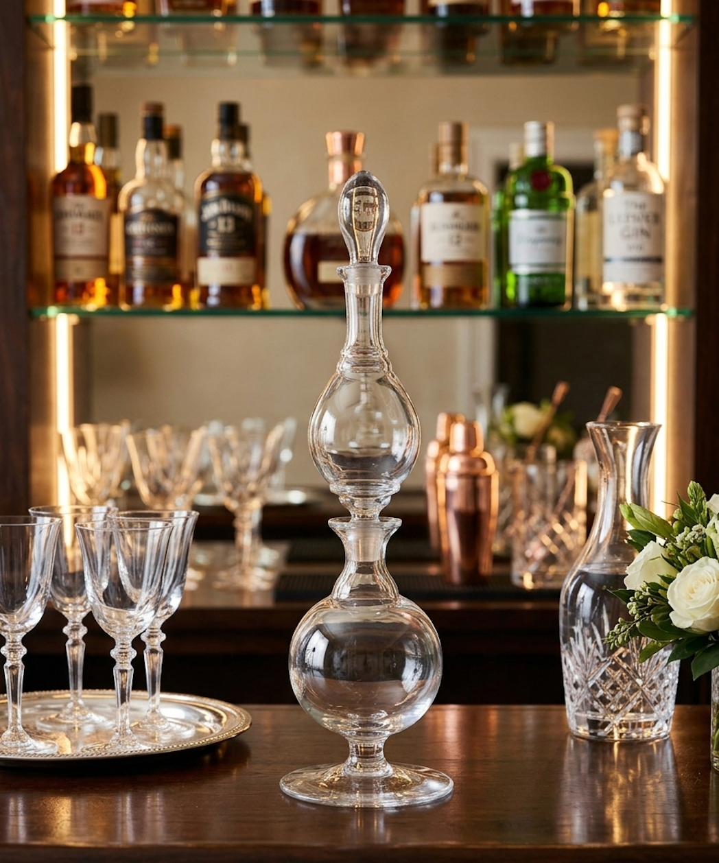 Glass Bubble Tower Decanter
