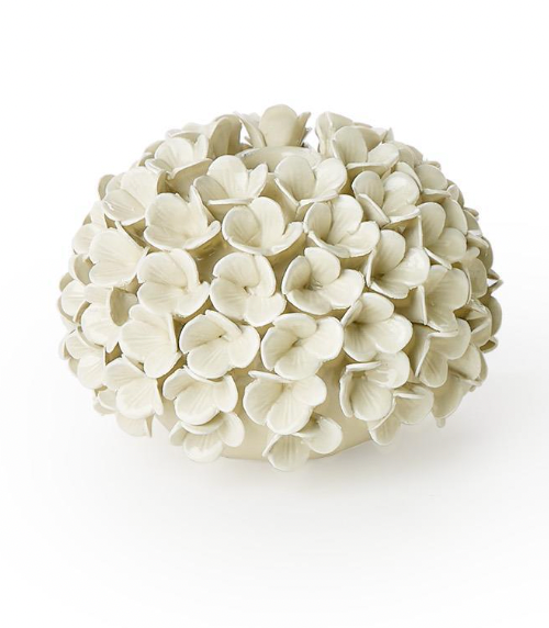 White Hydrangea Flower Bud Vase / Taper Candleholder