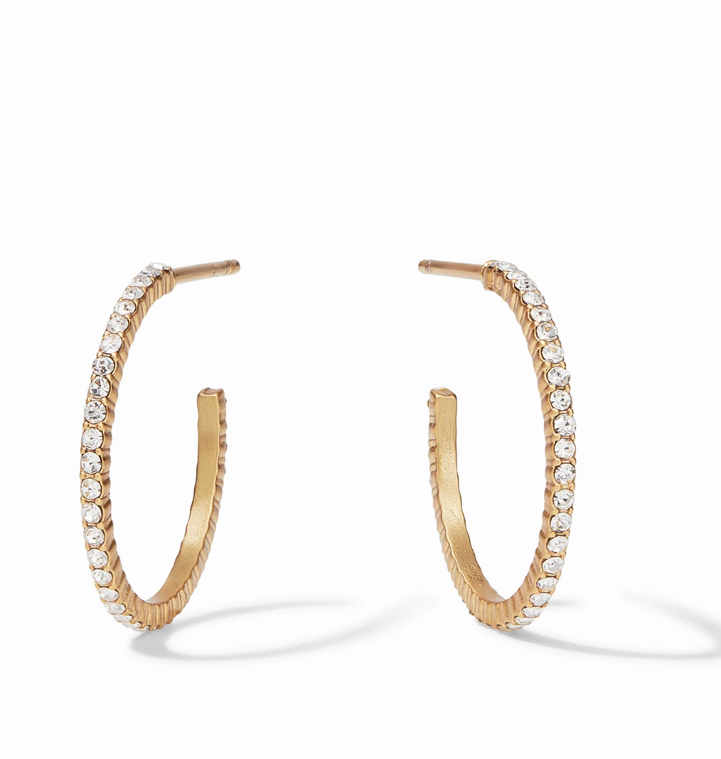 Windsor Hoop Gold Crystal-Small