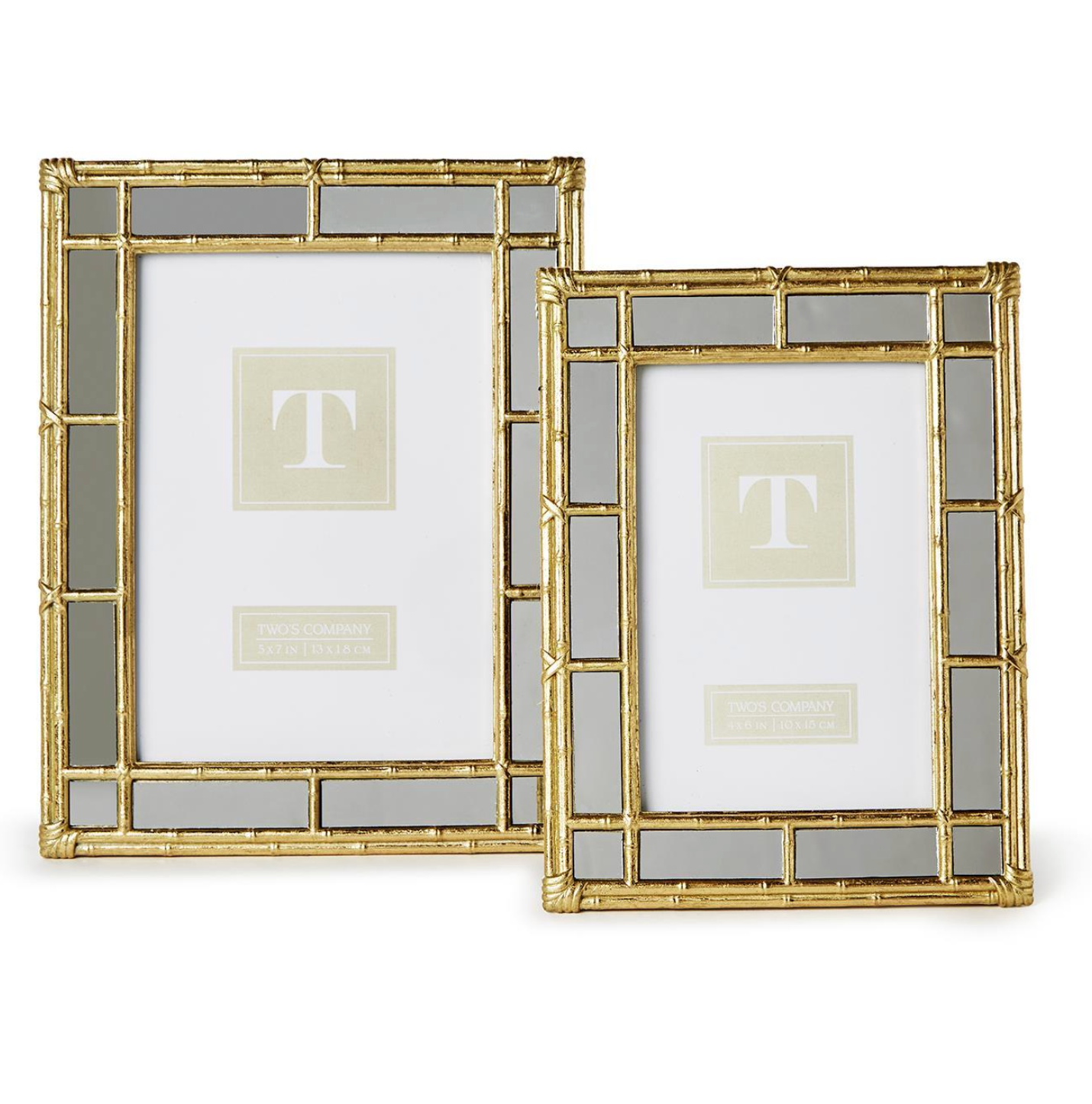 5x7 Bamboo Gold Photo Frame with Mirror Edge