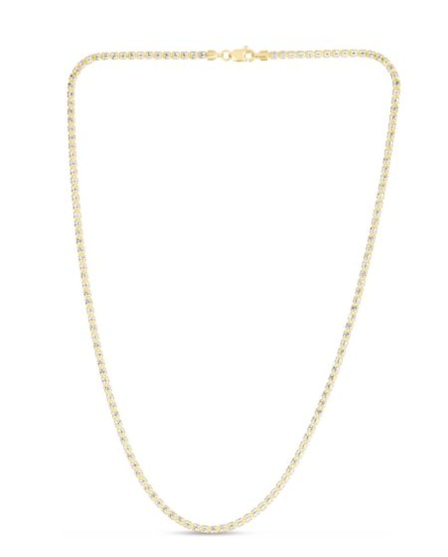 10K 2.7mm Two-Tone Fancy Ice Chain