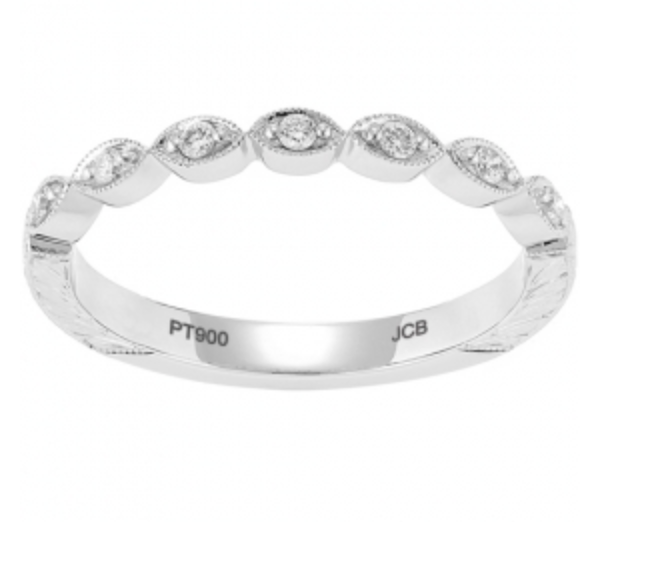 14k WG Diamond Band .10cts Antique