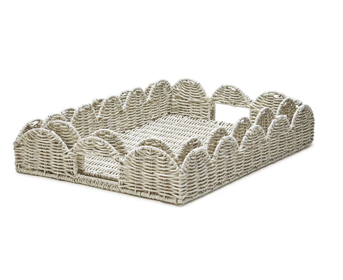 All Weather Wicker Rectangle Serving Tray-Large