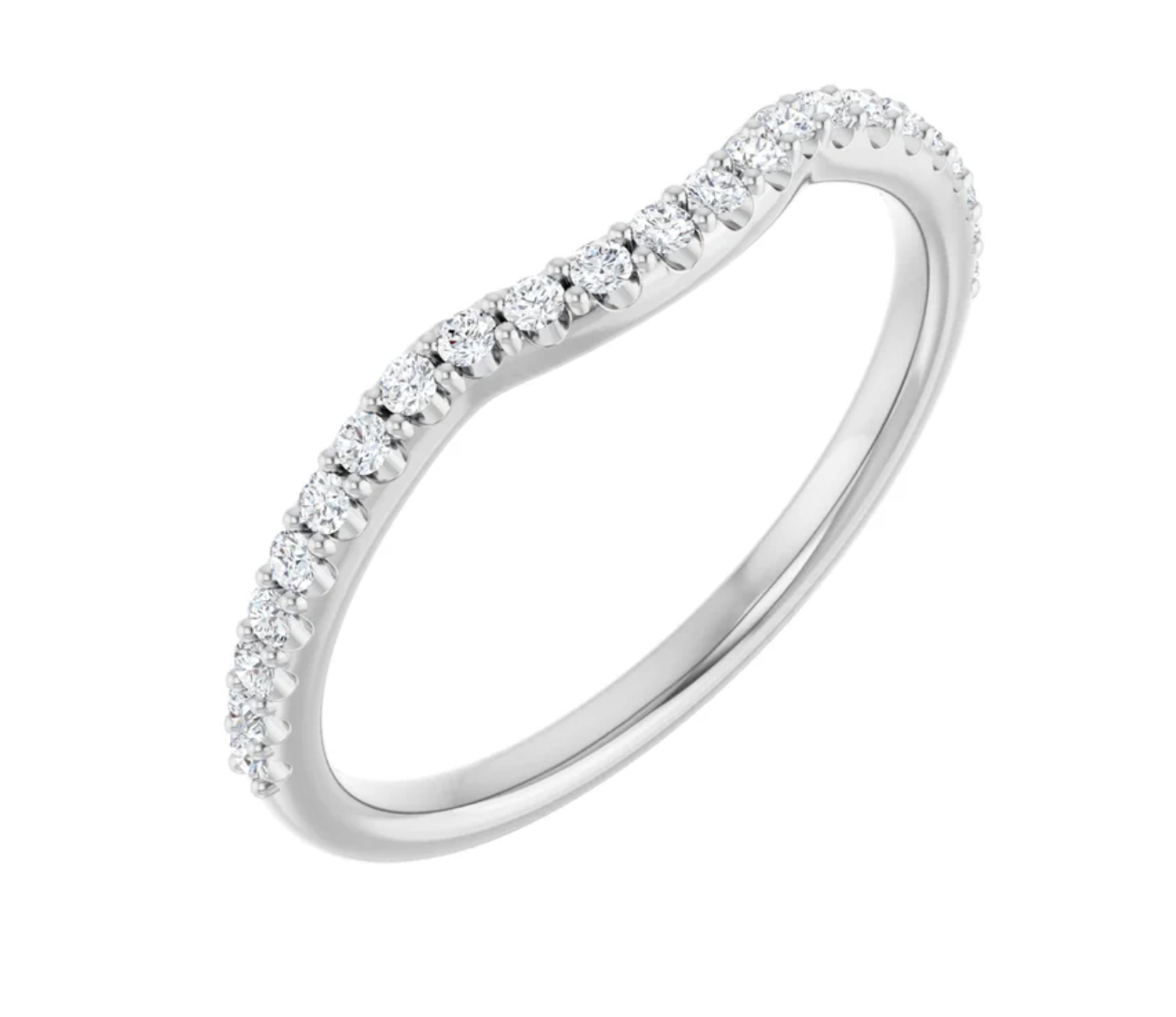 14kt WG Curved Band .35cts TDW