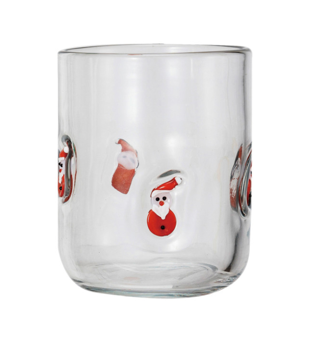 Embedded Holiday Icon Glass Santa