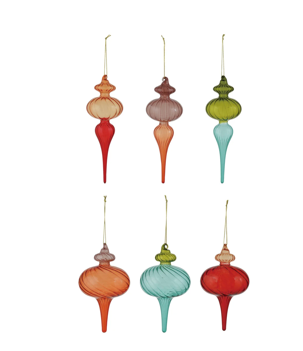 Two-Tone Glass Finial Ornament
