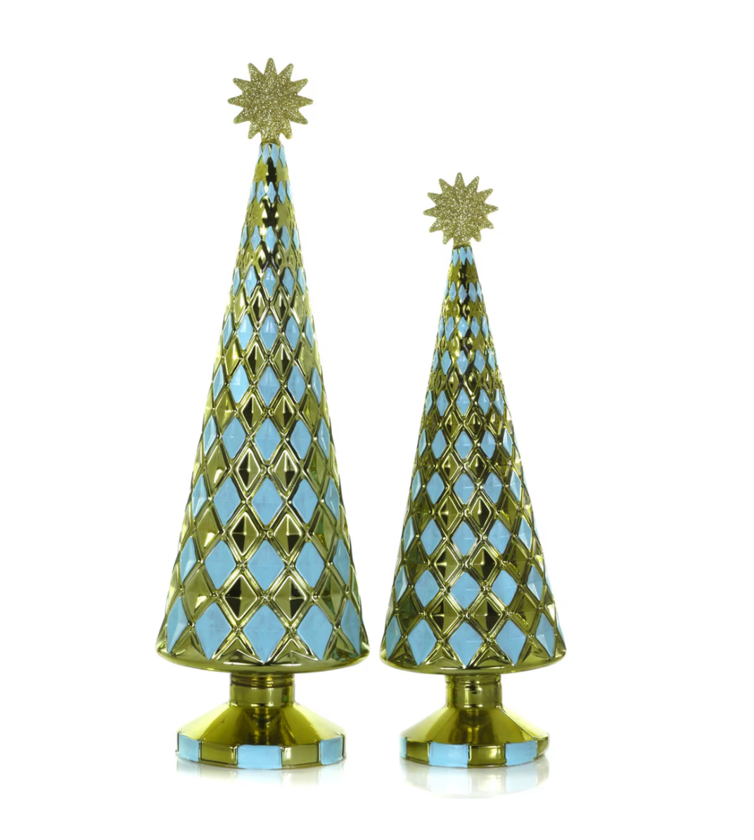 Stacked Diamond Tree- Moss/Aqua-LG