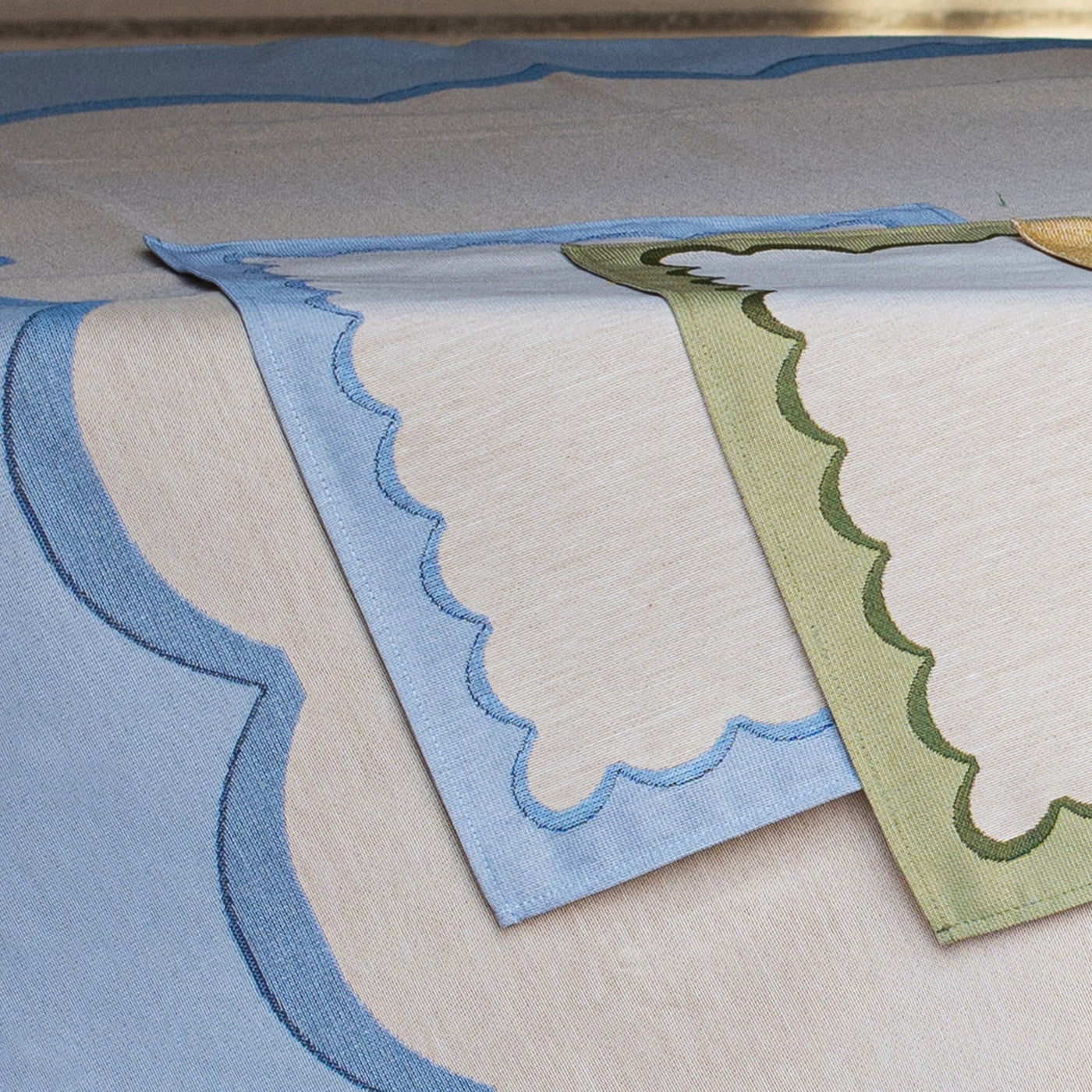 Blue Scalloped Placemats - Set of 4