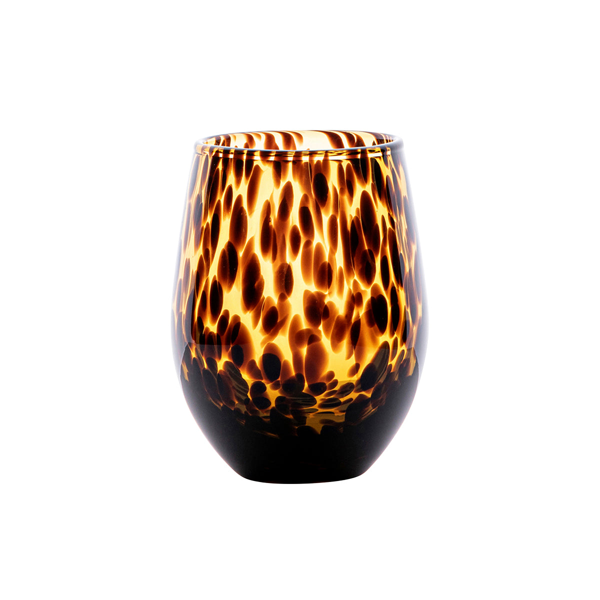 Puro Stemless Wine Glass- Tortoiseshell