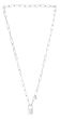22'' Sterling Silver Paperclip Necklace w/ Lock Pendant