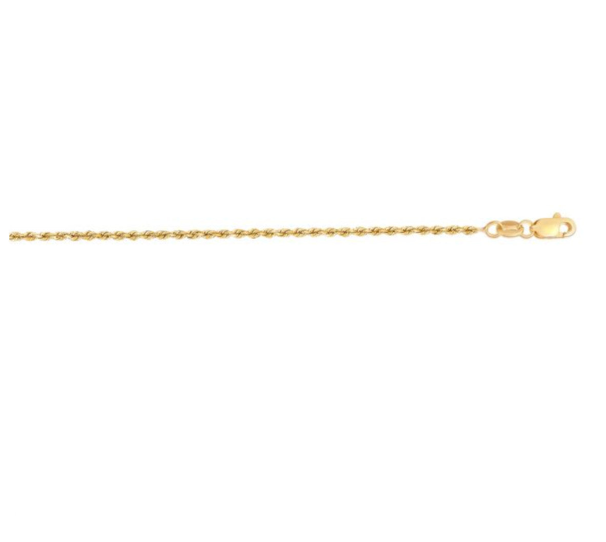 14kt YG Diamond Cut Rope 16"