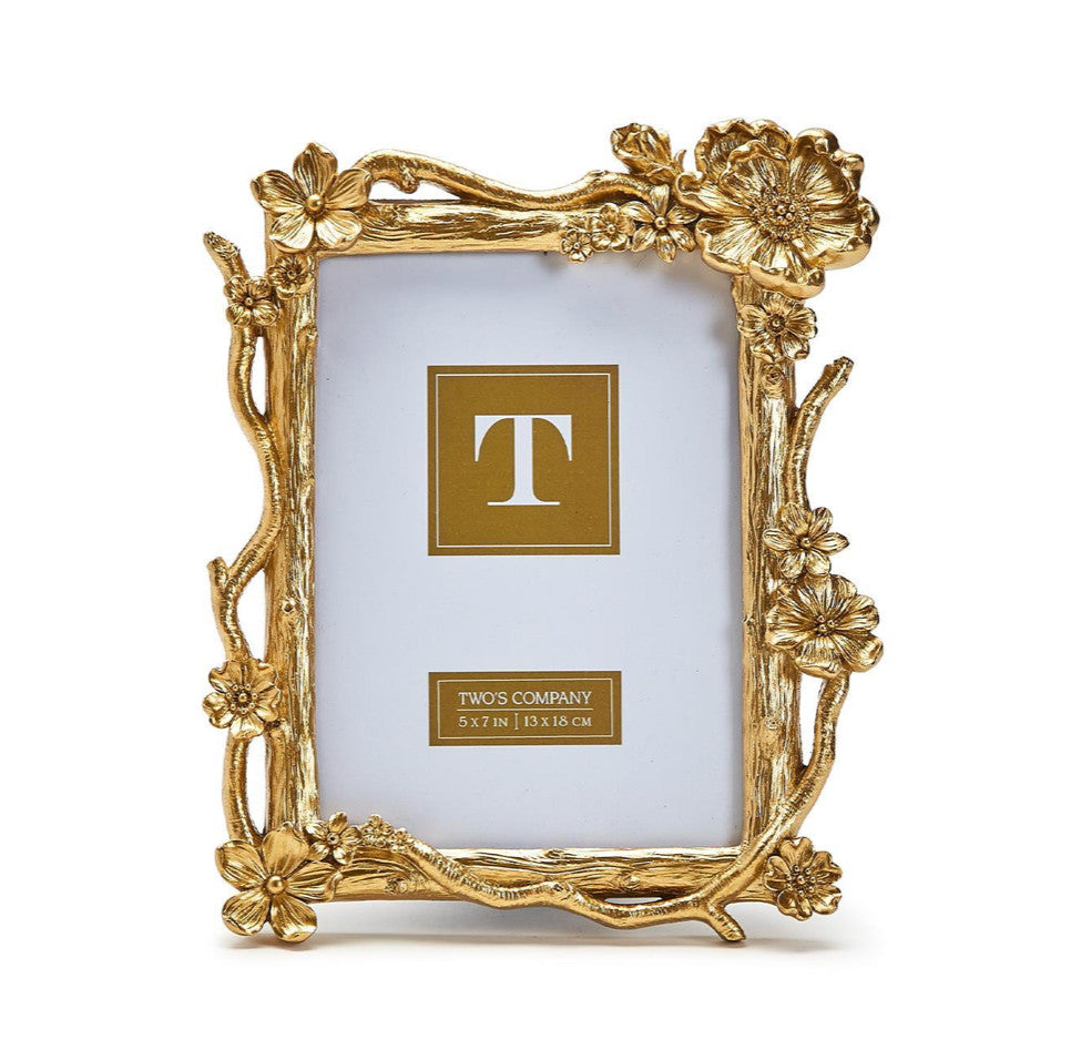 Gold Floral Spray 5x7 Photo Frame