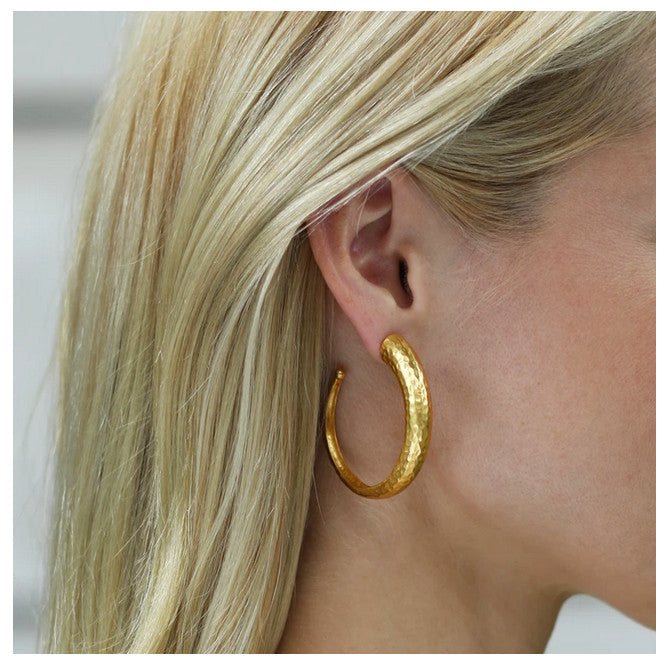 Hammered Hoop Gold Medium
