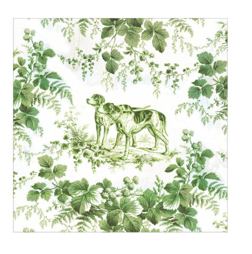Hunting Toile Evergreen Cocktail Napkins