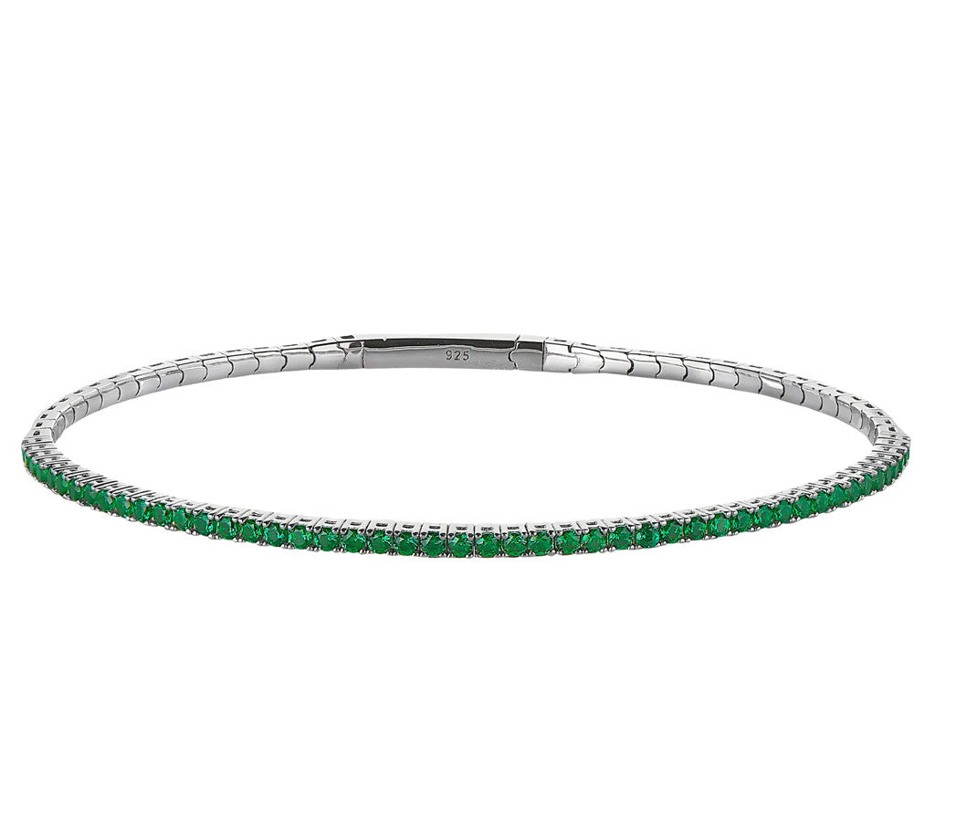 May Birthstone Flex Bracelet-Silver
