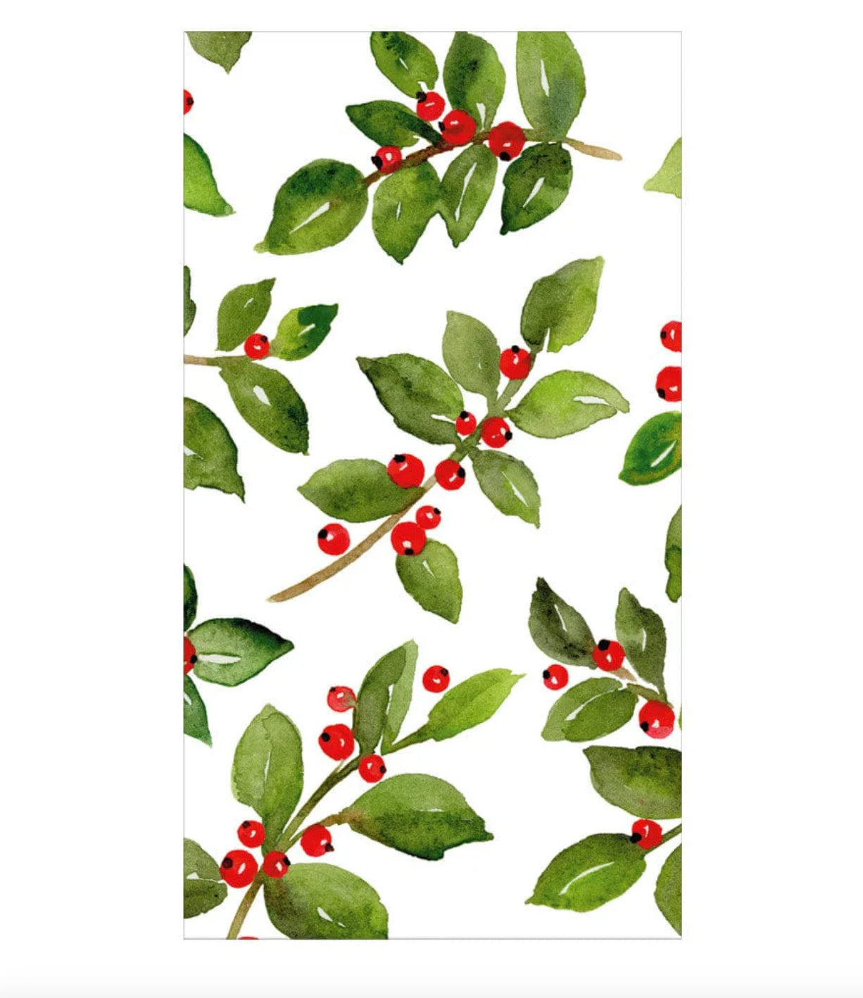 Painted Holly White Recycled Guest Towels