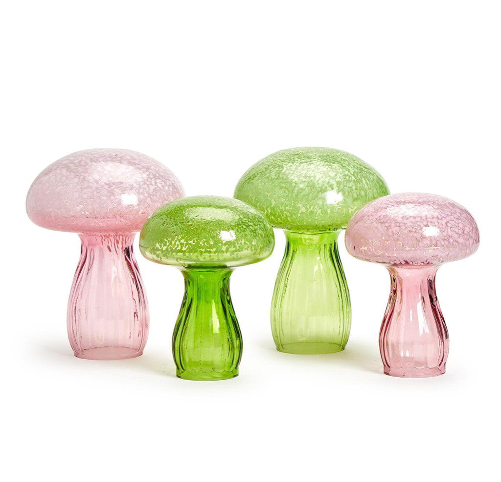 Glass Mushroom with Fluted Stem-Tall