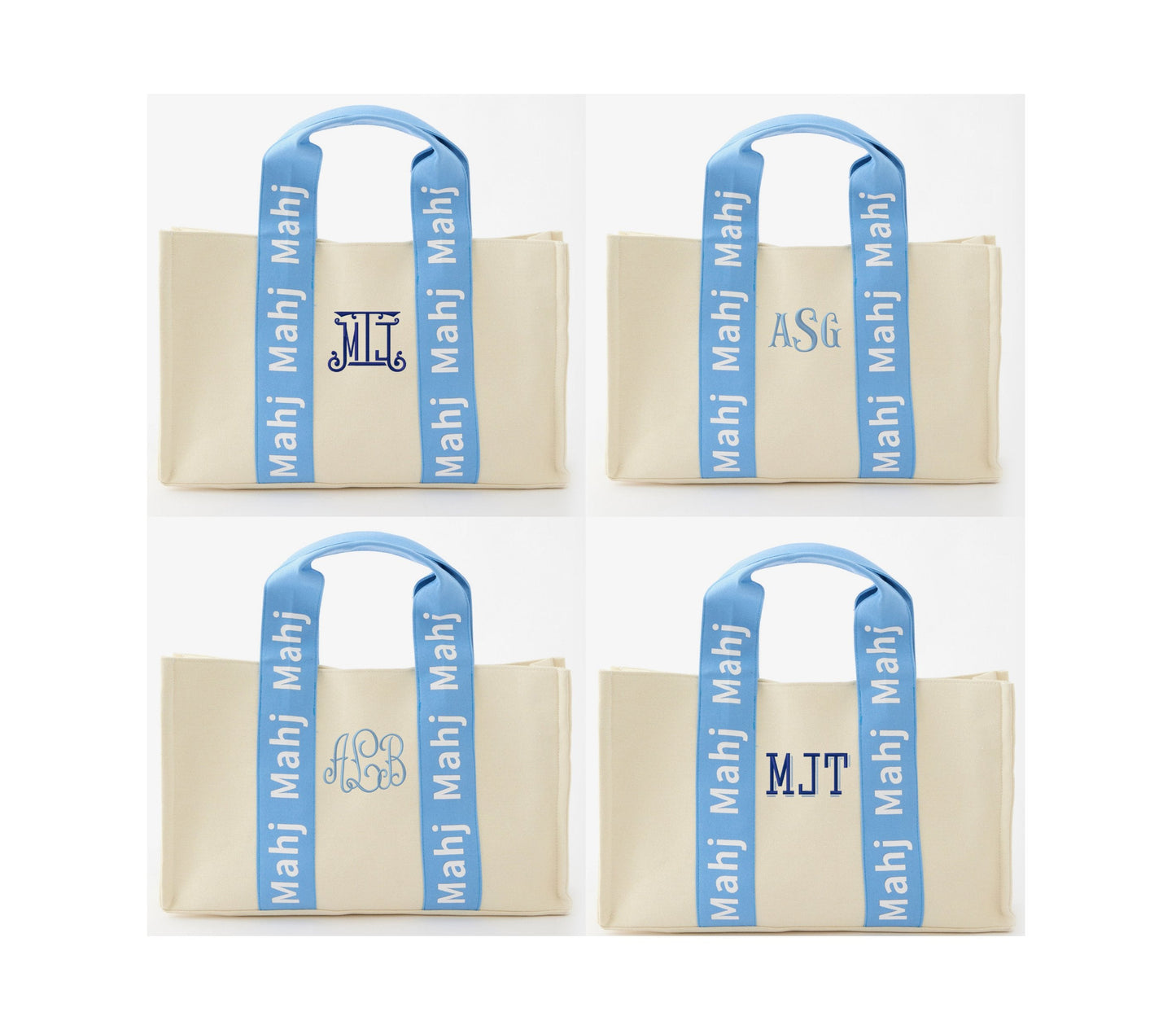 Light Blue Stitched Mahjong