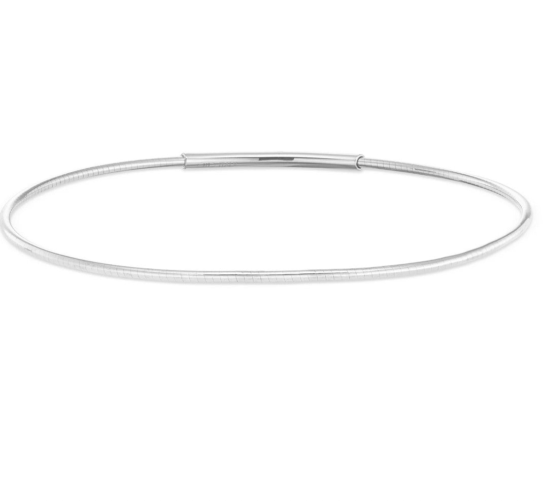 Blank Birthstone Bangle Bracelet-Silver