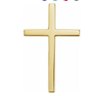 10K Yellow Gold Cross Pendant 17x11mm