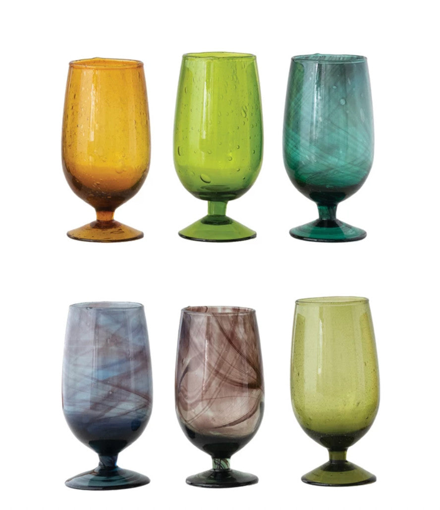 12 oz. Hand-Blown Stemmed Drinking Glass
