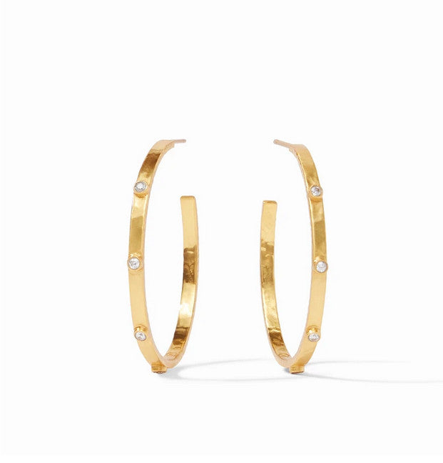 Crescent Stone Hoop-Medium