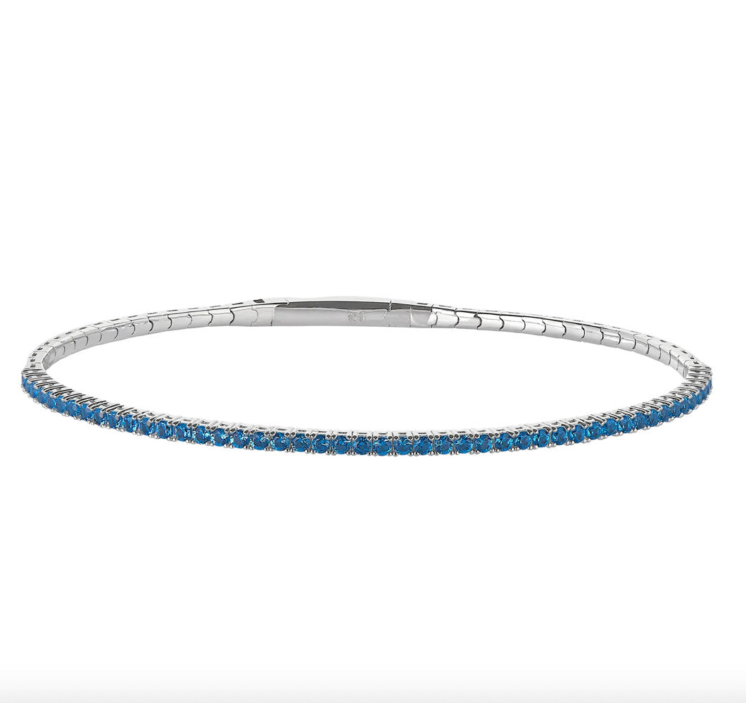 December Birthstone Flex Tennis Bracelet-Silver