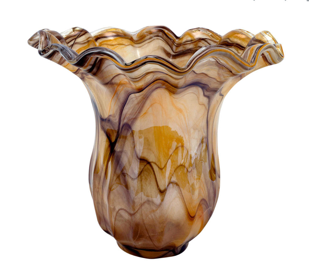 Onda Glass Tortoiseshell Large Tulip Vase