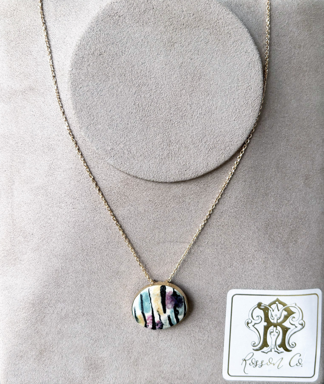 One-of-a-Kind Pup McCarty Enamel Earring in Custom 14k Bezel Pendant