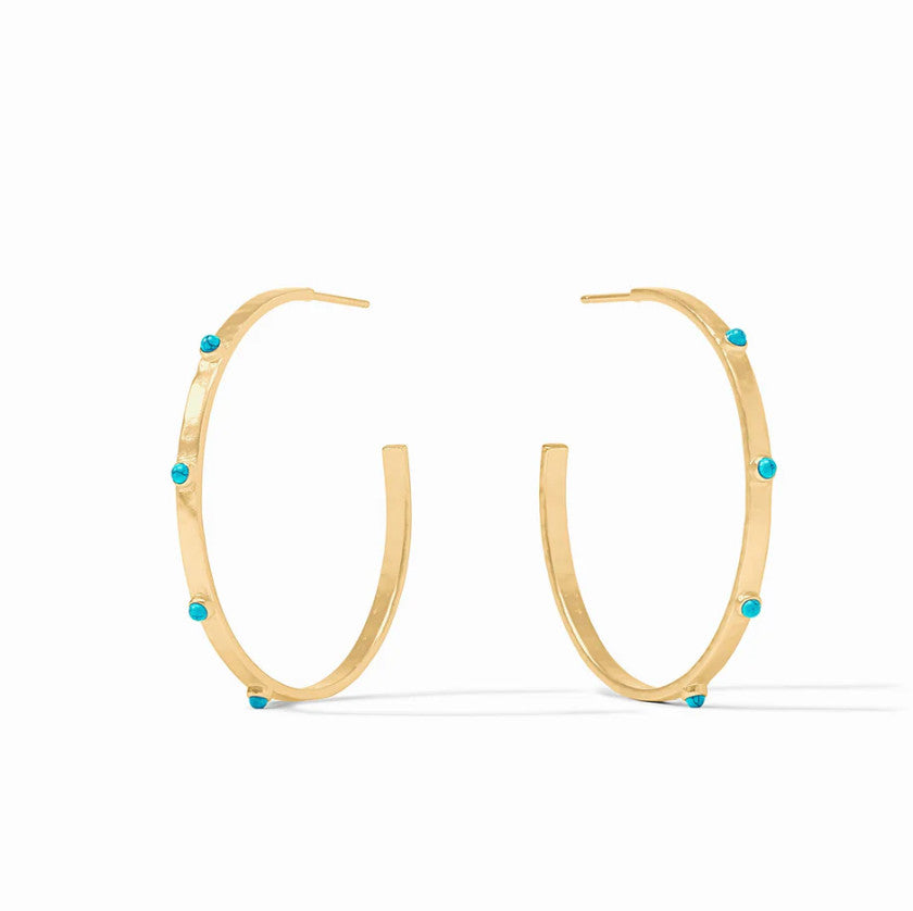 Crescent Turquoise Hoop-M