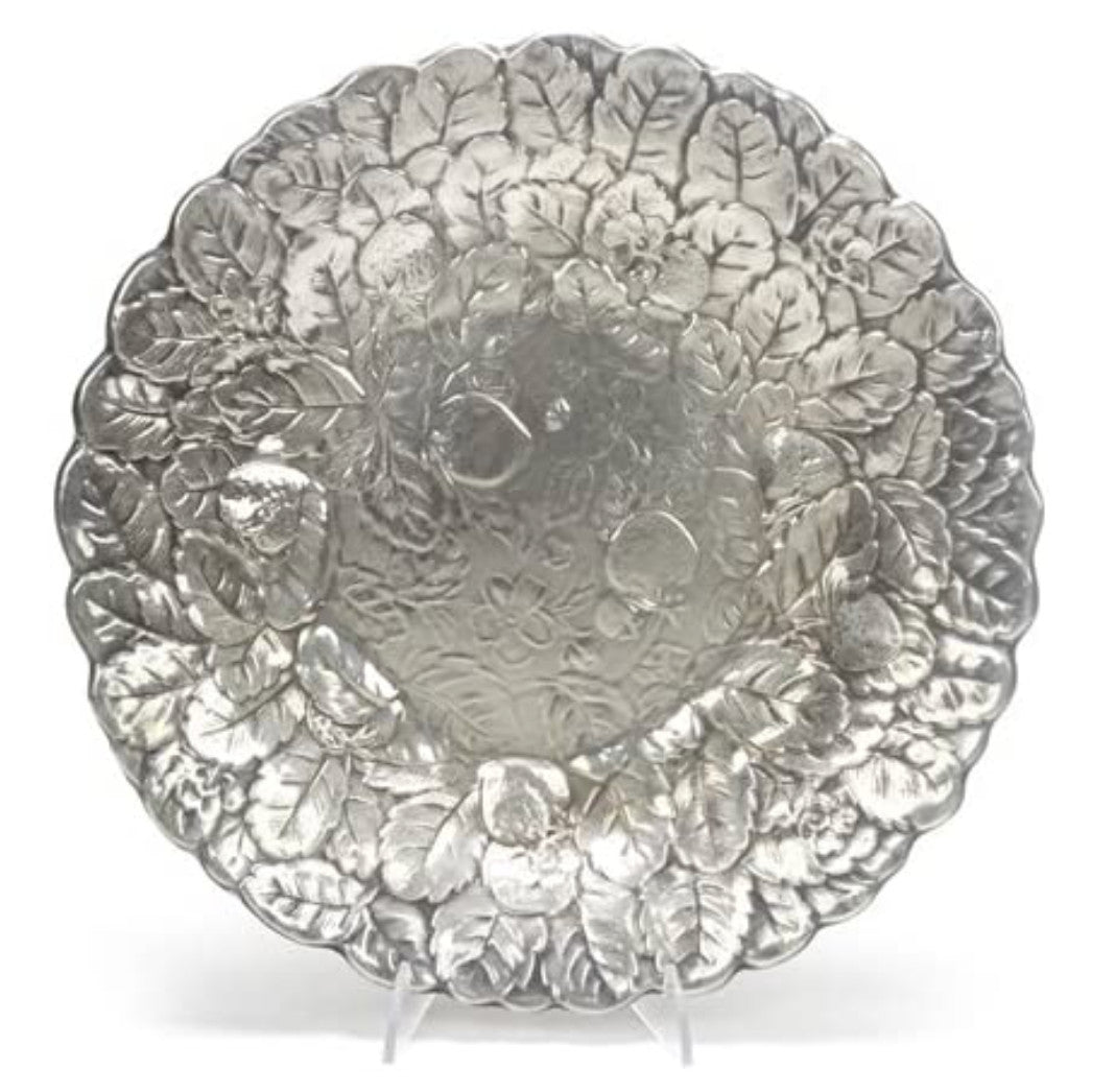 Reed and Barton Silver-plate 14" round strawberry tray