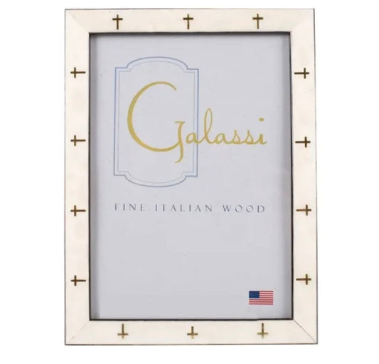 White Burl with Gold Cross 4x6