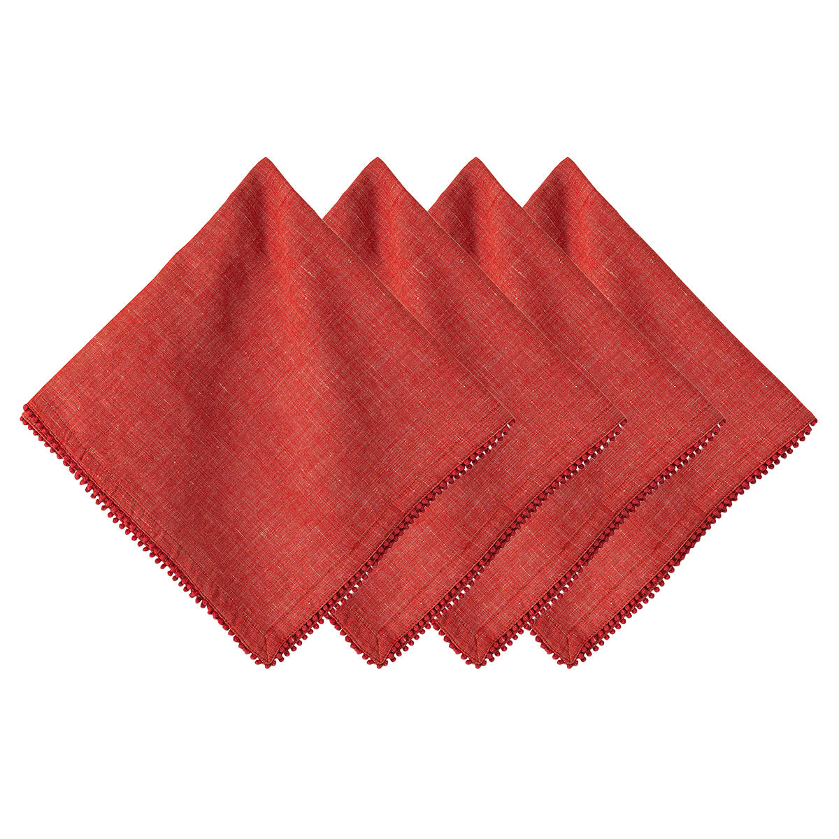 Berry Trim Napkin- Red (Set of 4)