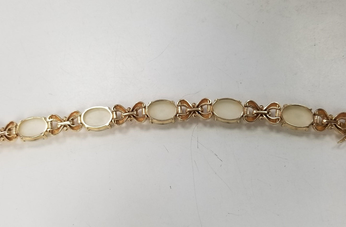 14K Yellow Gold Gumps White Coral Link Bracelet