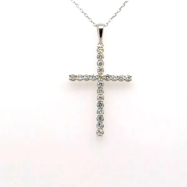 14kt WG .5 tcw Diamond Cross Necklace