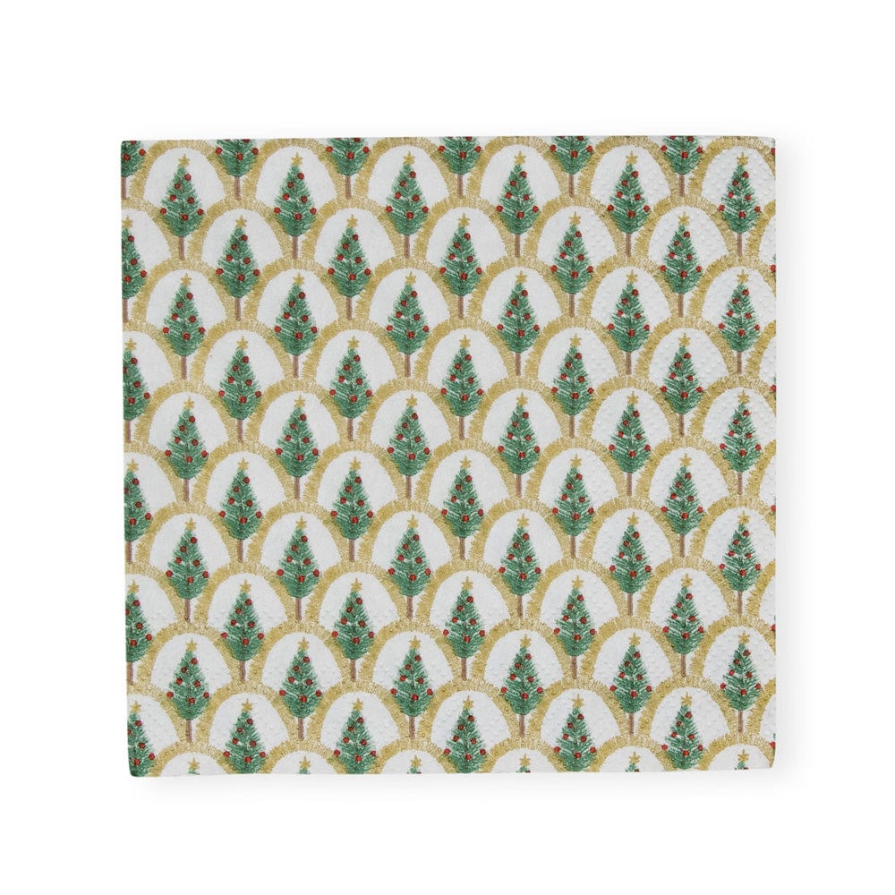 Deco Christmas Gold Cocktail Napkins