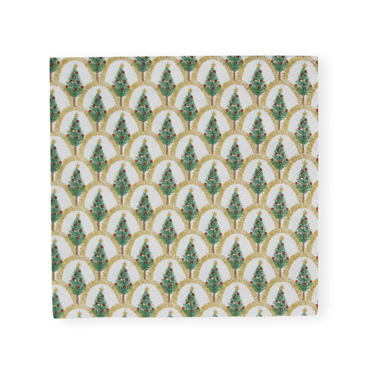Deco Christmas Gold Cocktail Napkins