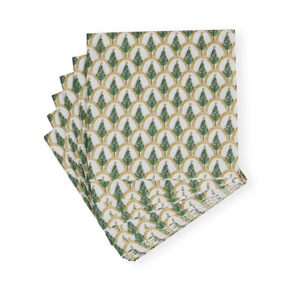 Deco Christmas Gold Cocktail Napkins