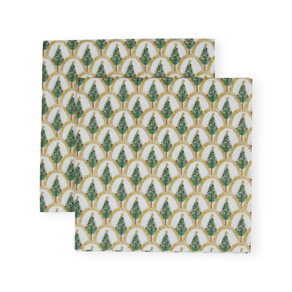 Deco Christmas Gold Cocktail Napkins