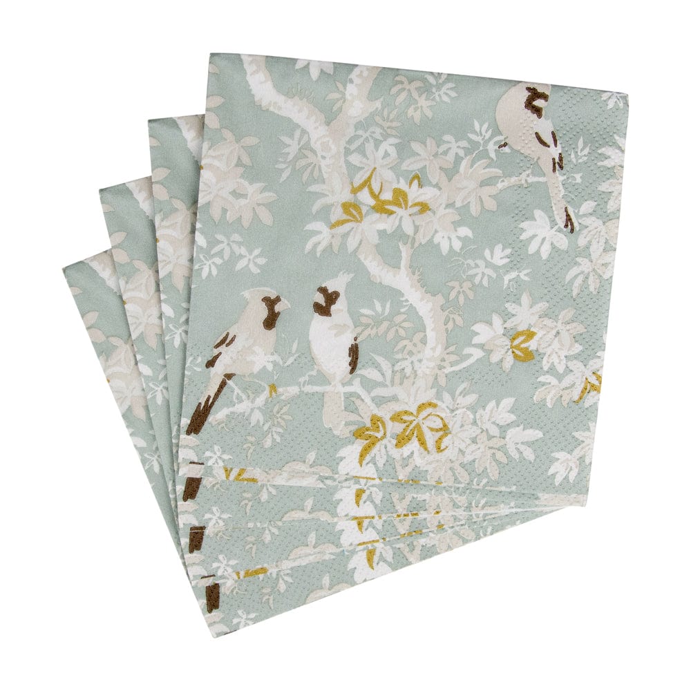 Scenic Songbirds Celadon Napkin Cocktail