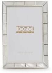 4x6 Silver Plated Metal Photo Frame W MOP